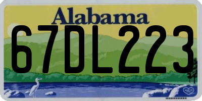 AL license plate 67DL223