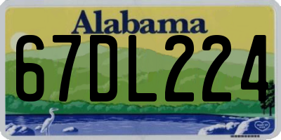 AL license plate 67DL224