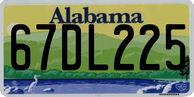 AL license plate 67DL225