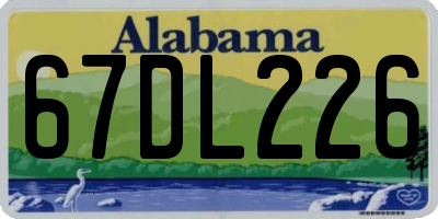 AL license plate 67DL226