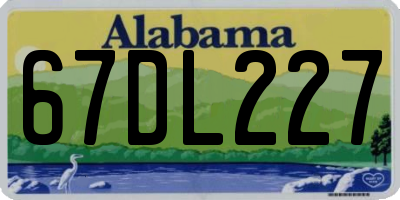AL license plate 67DL227