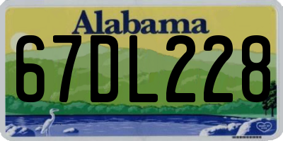 AL license plate 67DL228