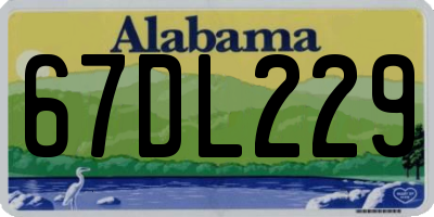 AL license plate 67DL229