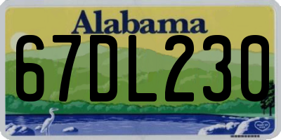AL license plate 67DL230