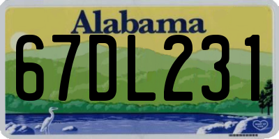 AL license plate 67DL231