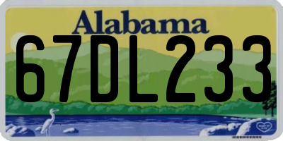AL license plate 67DL233