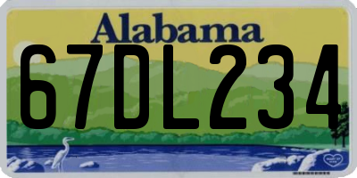 AL license plate 67DL234
