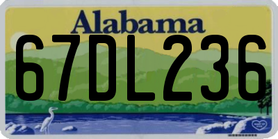 AL license plate 67DL236
