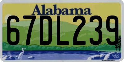 AL license plate 67DL239
