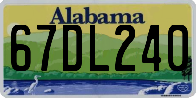 AL license plate 67DL240
