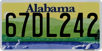 AL license plate 67DL242