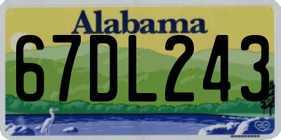 AL license plate 67DL243