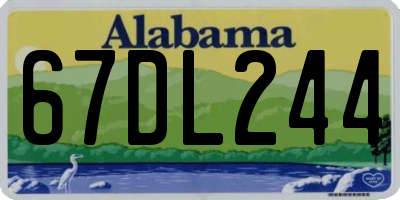 AL license plate 67DL244