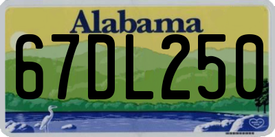 AL license plate 67DL250
