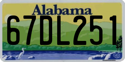 AL license plate 67DL251