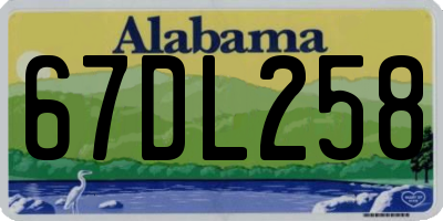 AL license plate 67DL258