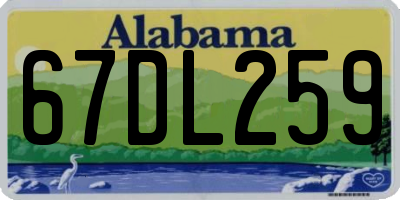 AL license plate 67DL259