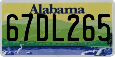 AL license plate 67DL265