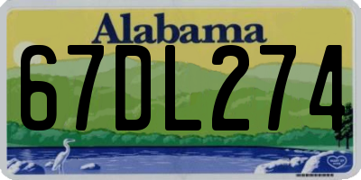 AL license plate 67DL274