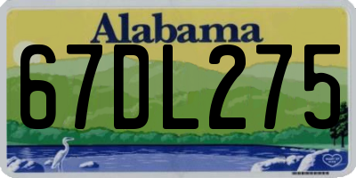 AL license plate 67DL275