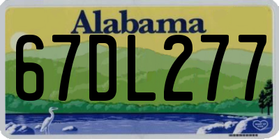 AL license plate 67DL277