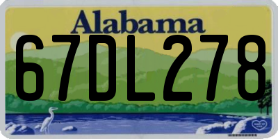 AL license plate 67DL278