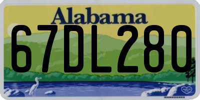 AL license plate 67DL280