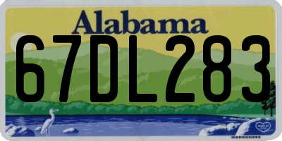 AL license plate 67DL283