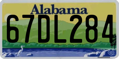 AL license plate 67DL284