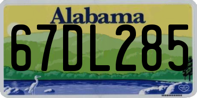 AL license plate 67DL285