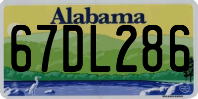 AL license plate 67DL286