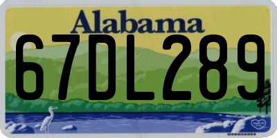 AL license plate 67DL289