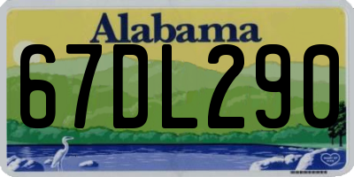 AL license plate 67DL290