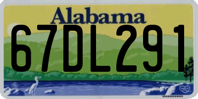 AL license plate 67DL291