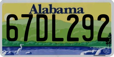 AL license plate 67DL292