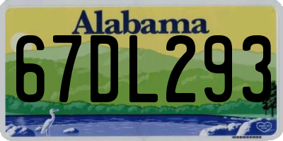 AL license plate 67DL293