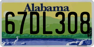 AL license plate 67DL308