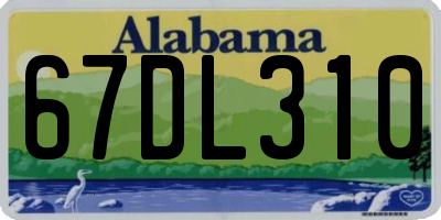 AL license plate 67DL310