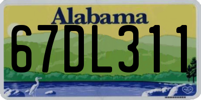 AL license plate 67DL311