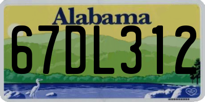 AL license plate 67DL312