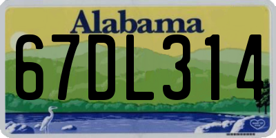 AL license plate 67DL314