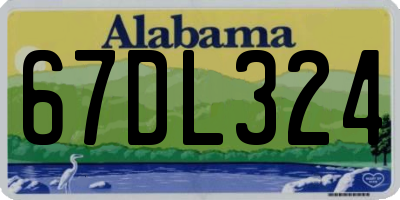 AL license plate 67DL324