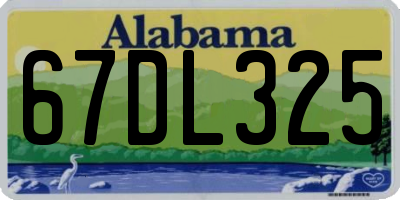 AL license plate 67DL325