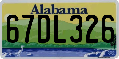 AL license plate 67DL326