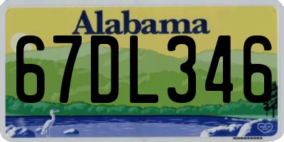 AL license plate 67DL346