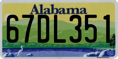 AL license plate 67DL351