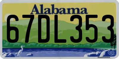AL license plate 67DL353