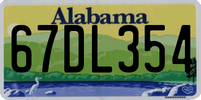 AL license plate 67DL354