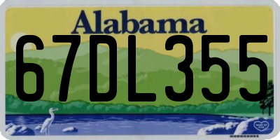 AL license plate 67DL355