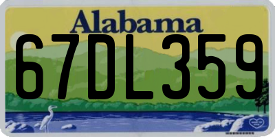 AL license plate 67DL359